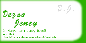 dezso jeney business card